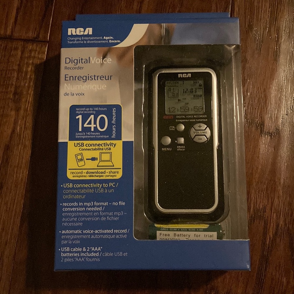 Black Digital Voice Recorder NWOT
